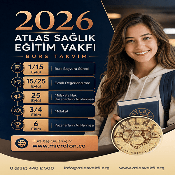 2026 Yılı Atlas Sağlık Eğitim Vakfı Burs Takvimi Açıklandı!
